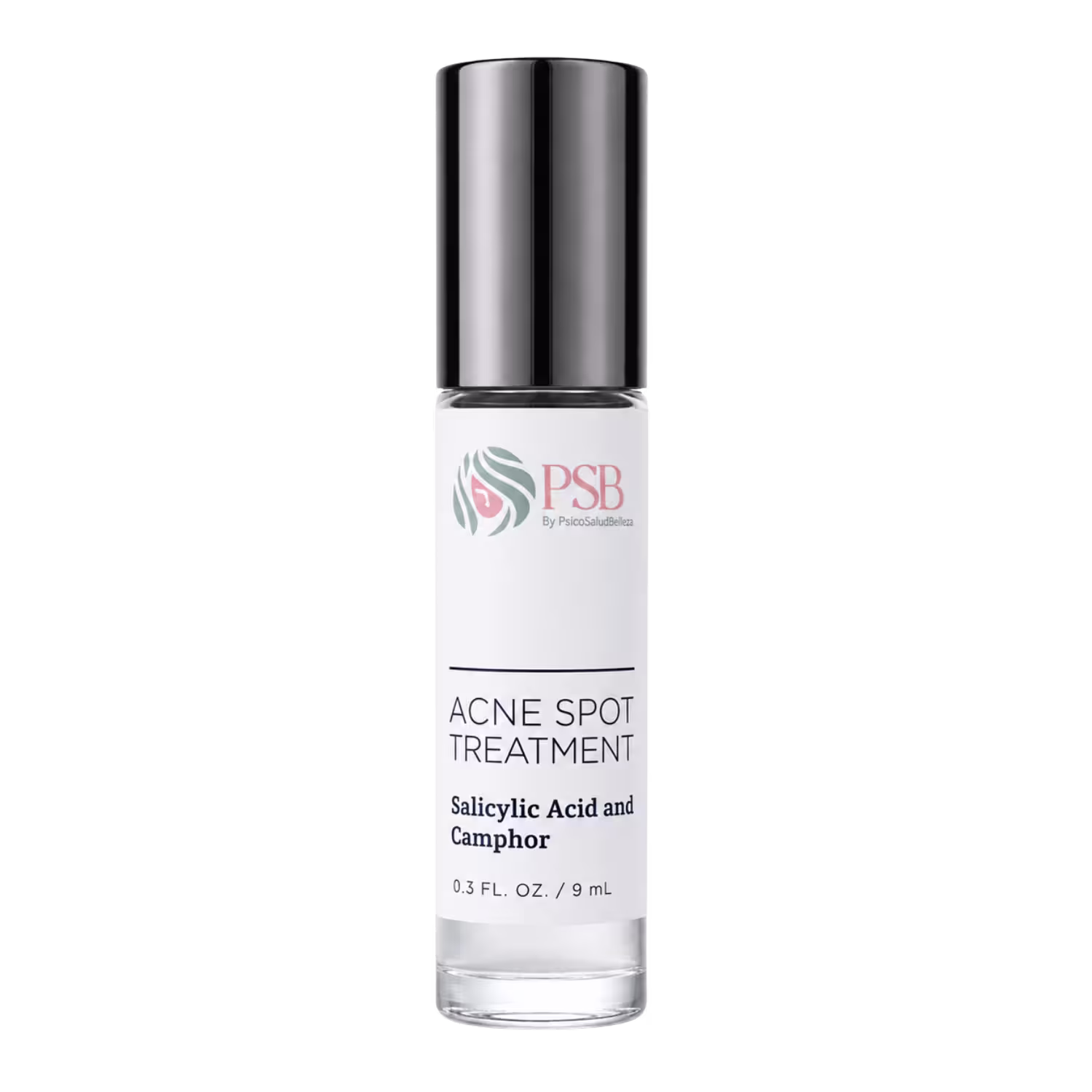 Frasco de tratamiento puntual para el acné PSB Skincare con ácido salicílico y alcanfor, 9 mL