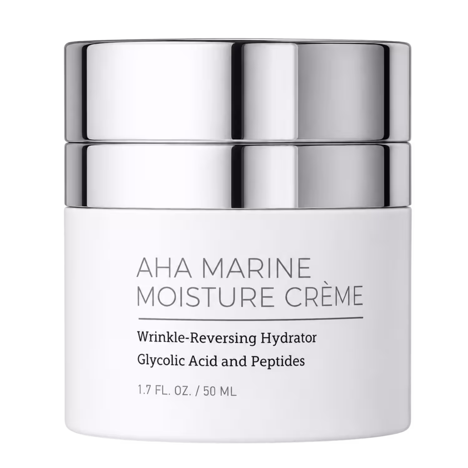 Envase de AHA Marine Moisture Crème PSB Skincare con ácido glicólico al 15% y péptidos de algas reafirmantes, 1.7 FL. OZ. / 50 mL