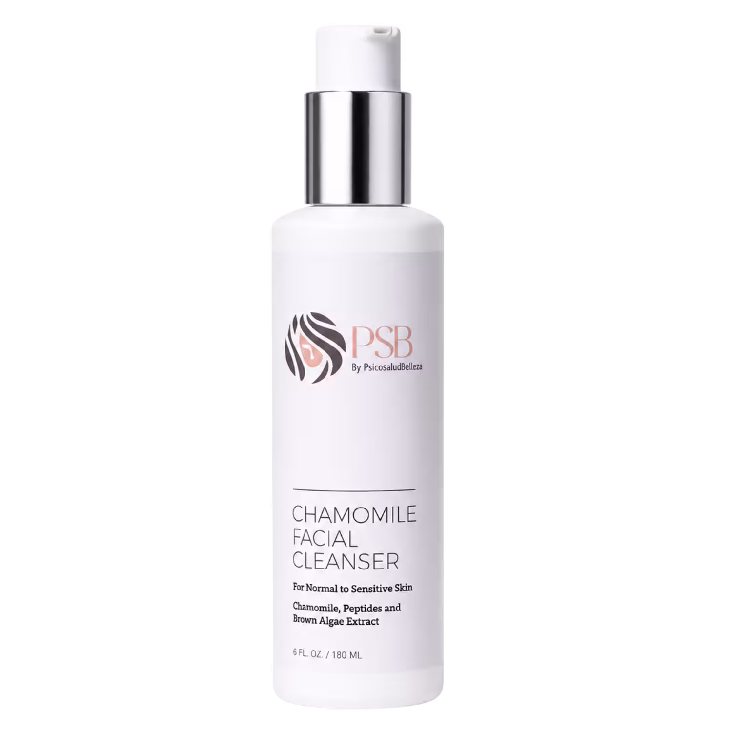 Chamomile Facial Cleanser PSB Skincare con aceites de manzanilla y jengibre y péptidos de algas, 6 FL. OZ. / 180 mL