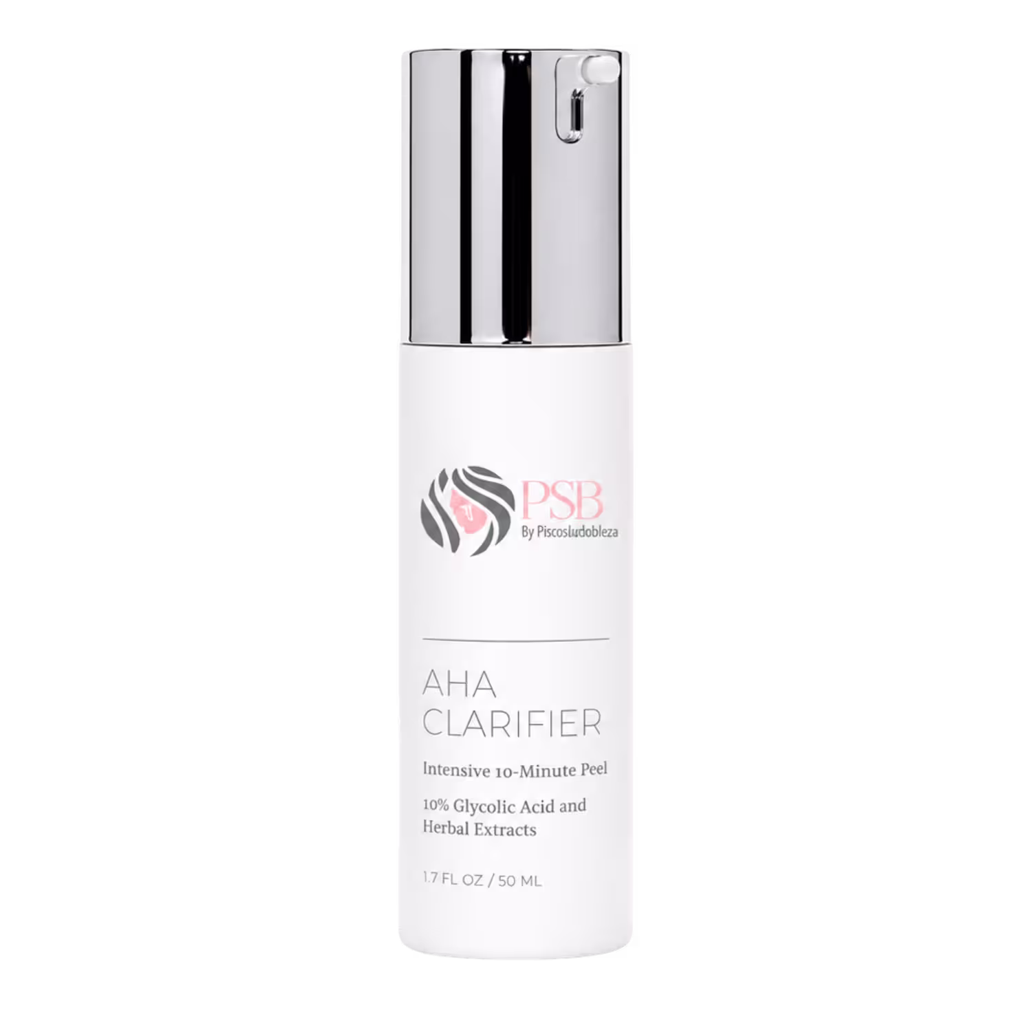 AHA Clarifier advanced glycolic exfoliant bottle by PSB Skincare with kola mate and guarana, 1.7 fl oz 50 mL