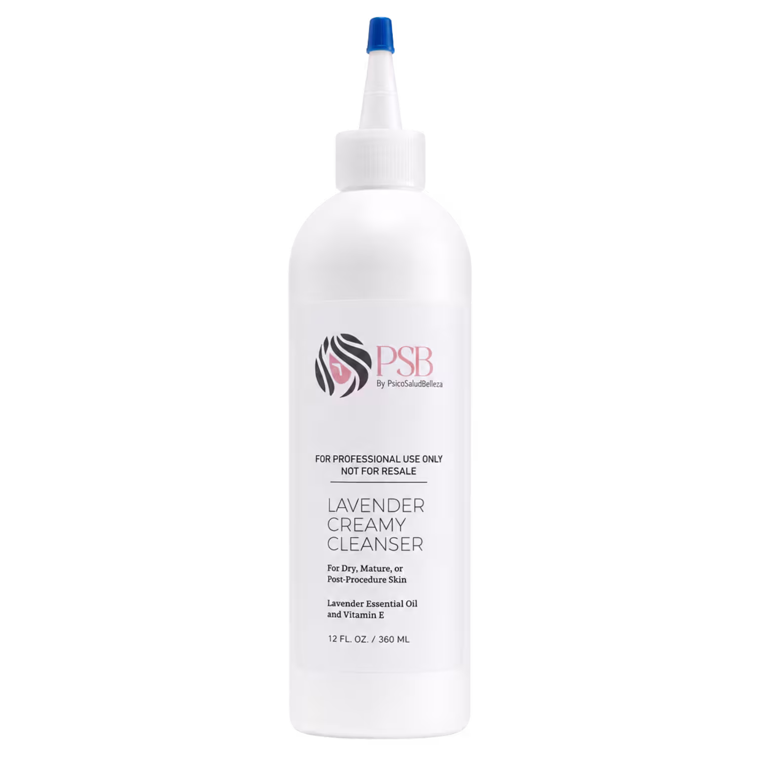 Lavender Creamy Cleanser tamaño profesional back bar PSB Skincare con aceite esencial de lavanda, aloe vera y vitamina E, 12 FL. OZ. / 360 mL