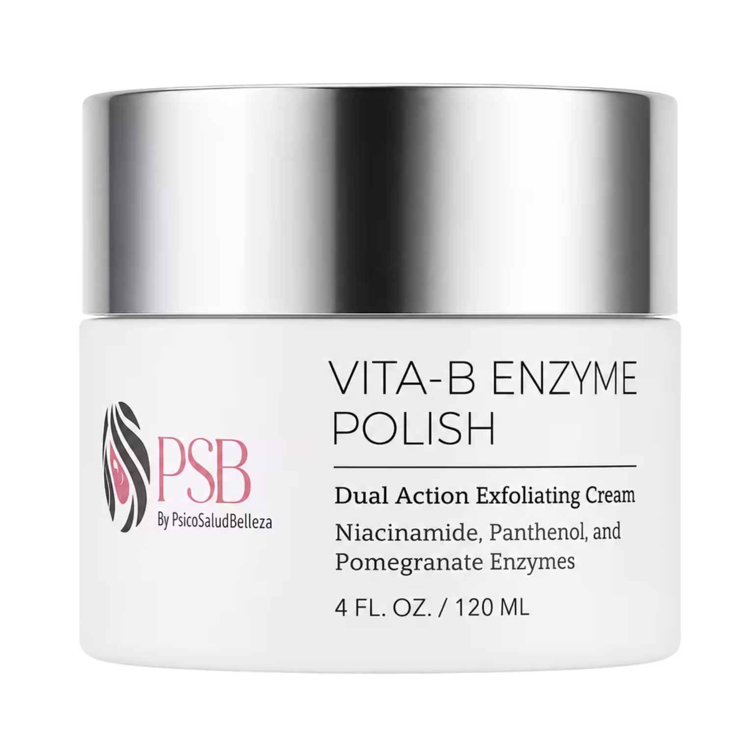 Envase profesional back bar de Vita-B Enzyme Polish PSB Skincare con enzimas de granada y niacinamida, 4 FL. OZ. / 120 mL