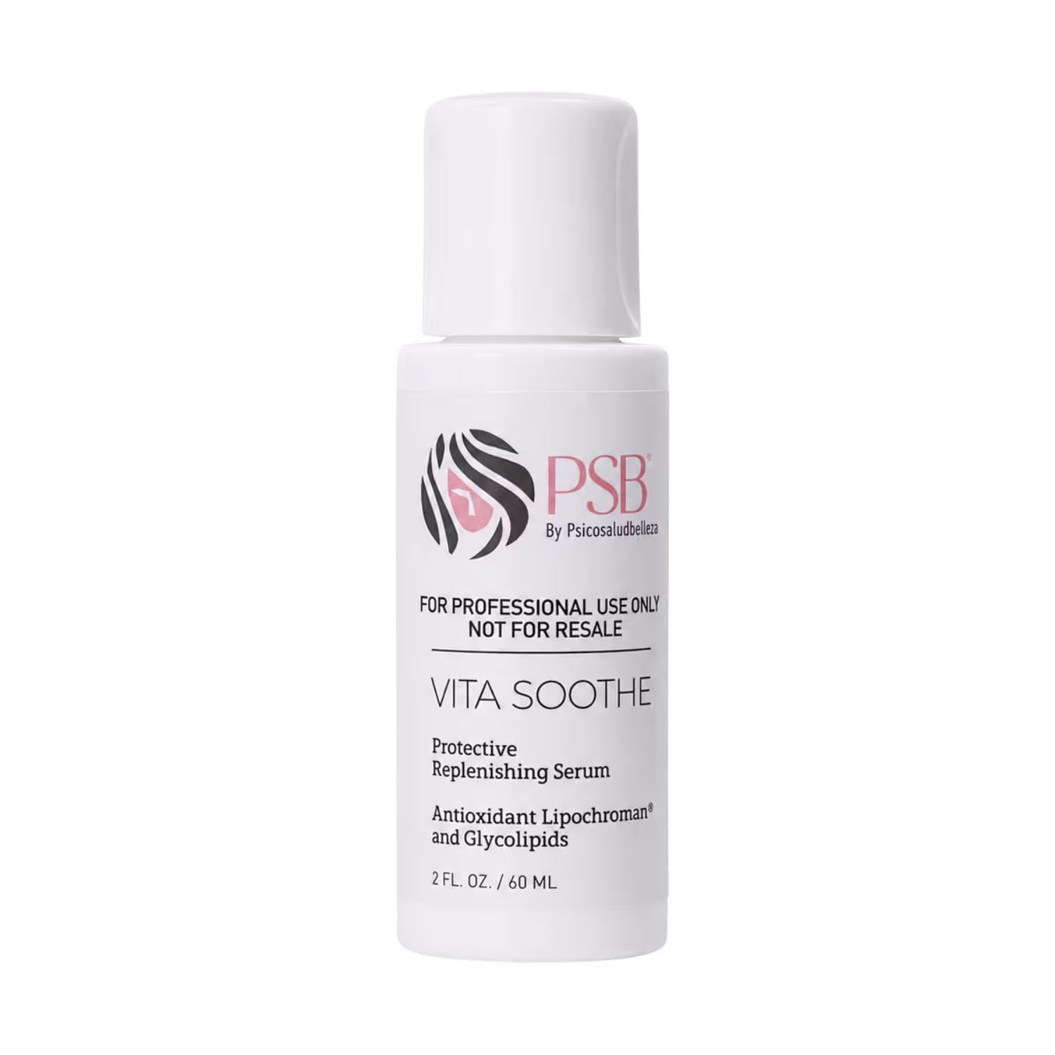 Envase de suero reposicionador Vita Soothe PSB Skincare con Lipochroman y vitaminas E y F, 2 FL. OZ. / 60 mL